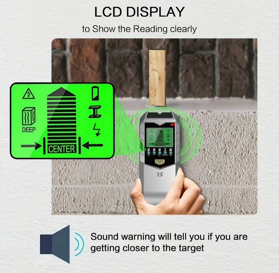 Detector de pared 5 en 1: localiza cables, tuberías, metal, vigas y más
