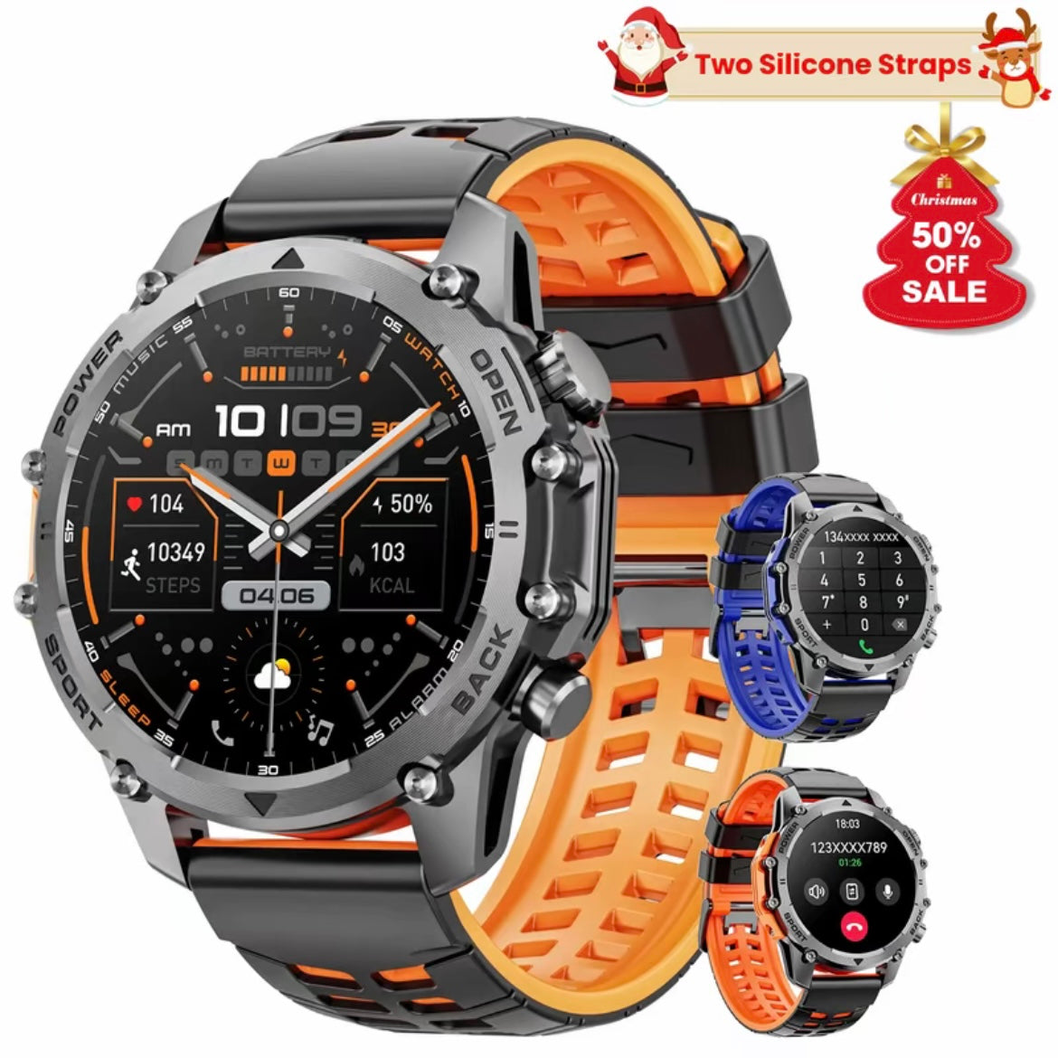 Reloj inteligente redondo de diseño moderno con funciones avanzadas