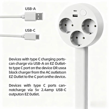 Regleta extensible con múltiples enchufes