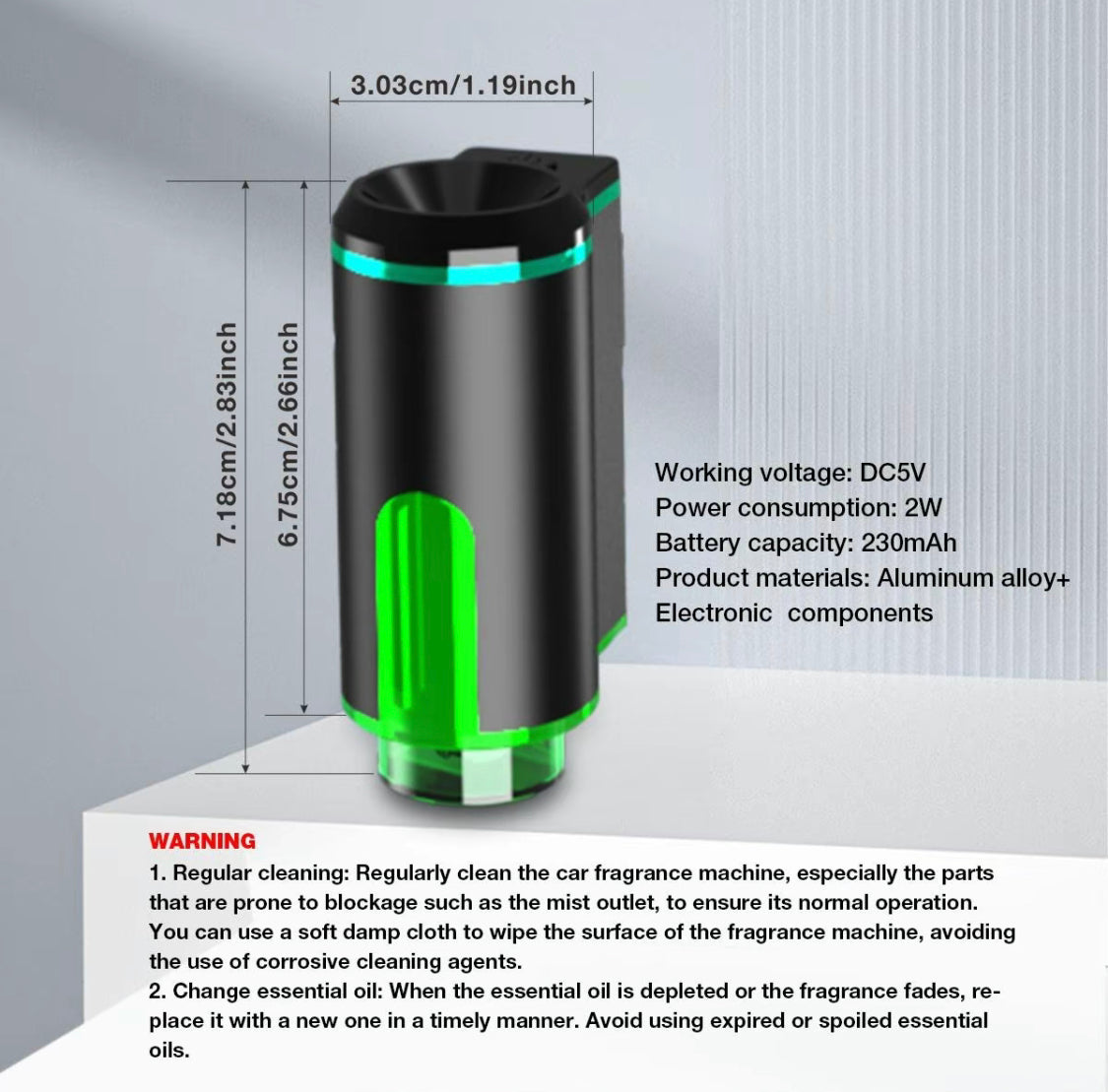 Ambientador inteligente para coche con aroma duradero