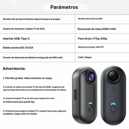 Cámara de acción portátil: compacta, resistente y lista para tus aventuras