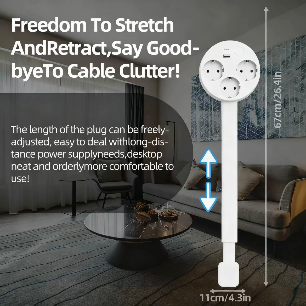 Regleta extensible con múltiples enchufes