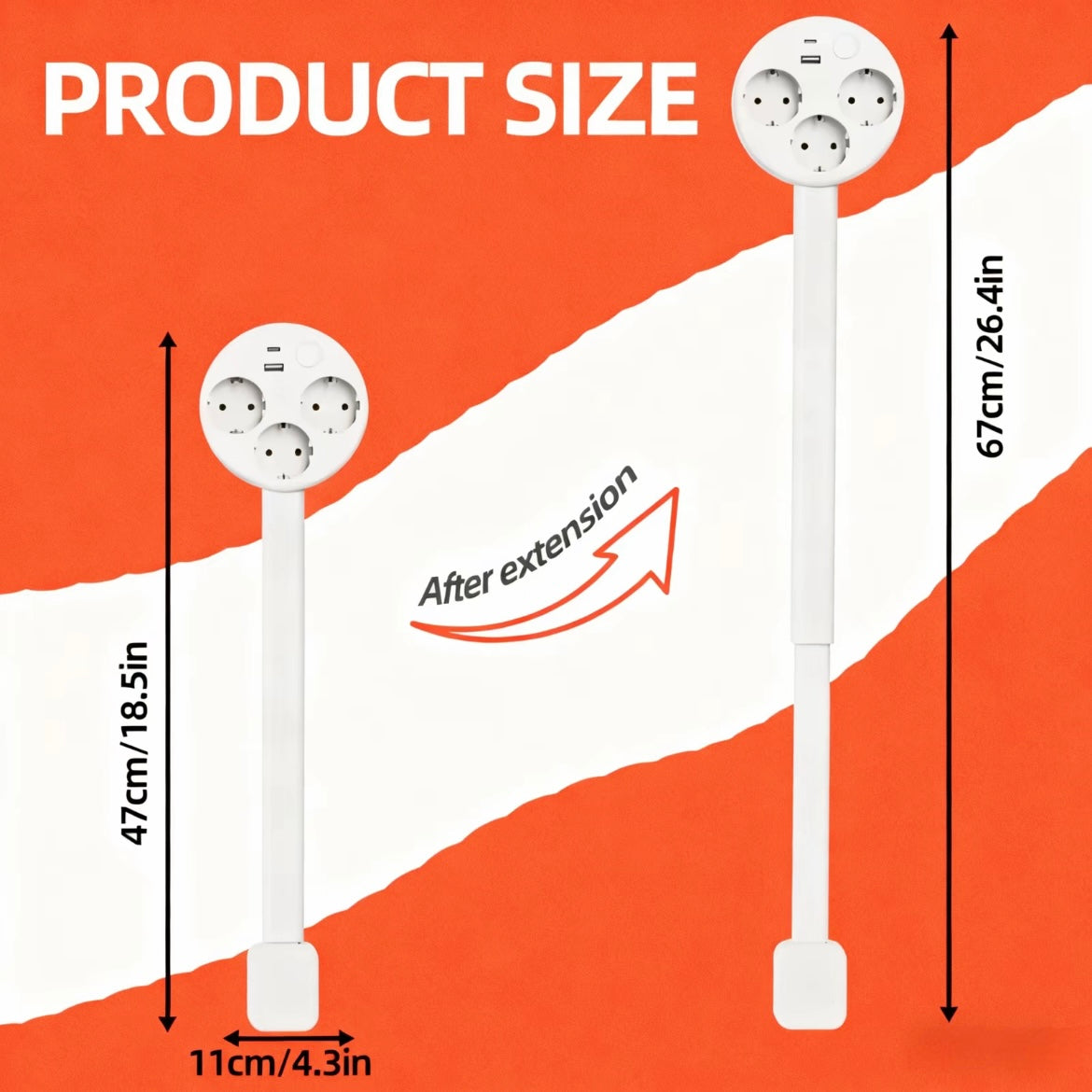 Regleta extensible con múltiples enchufes